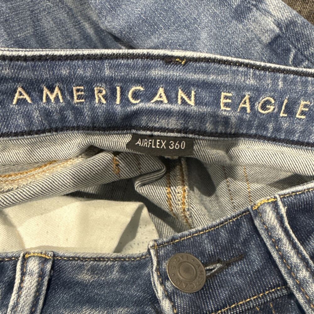 American Eagle Airflex 360 Patched Athletic Skinny Fit Jeans Size 30 X 30 Mens - Picture 8 of 12